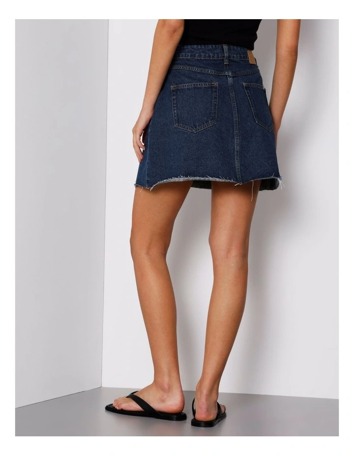 Denim Cross Wrap Skirt In Pure Blue image 4