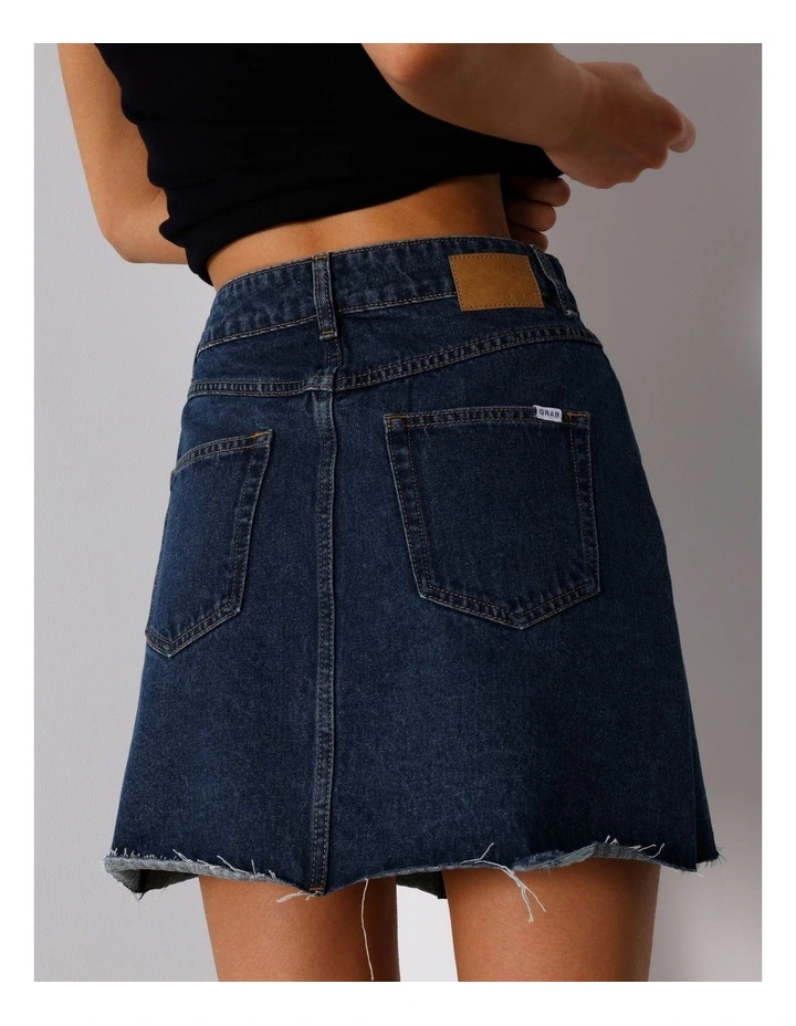 Denim Cross Wrap Skirt In Pure Blue image 5