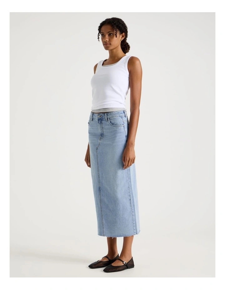 Maxi Skirt in Light Indigo image 1