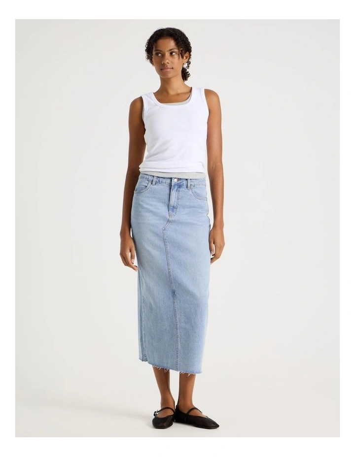 Maxi Skirt in Light Indigo image 3