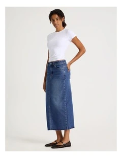Maxi Skirt in Medium Indigo