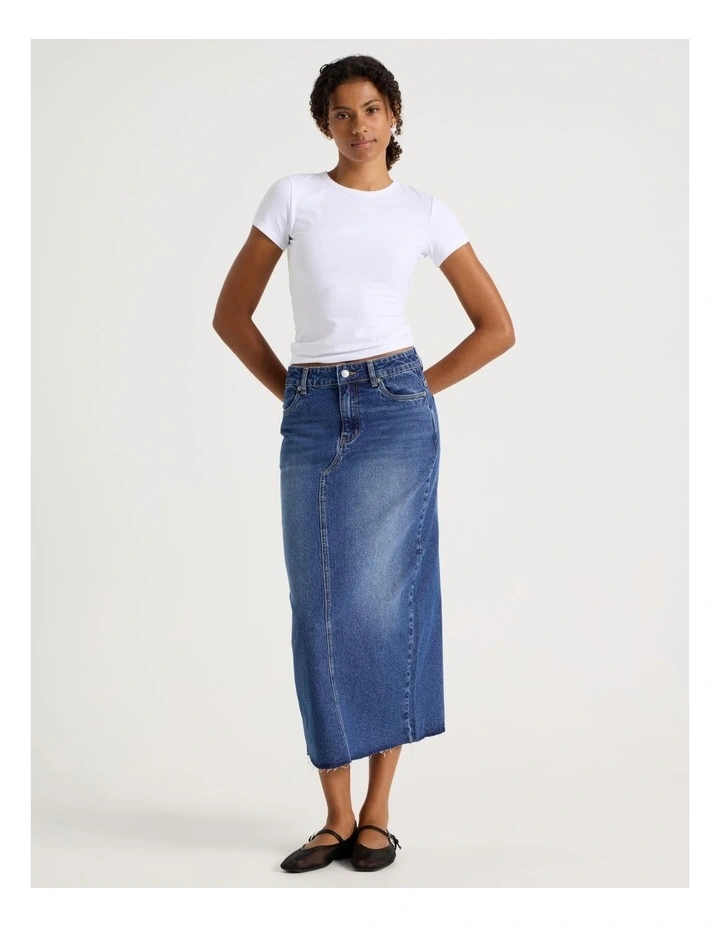 Maxi Skirt in Medium Indigo image 3