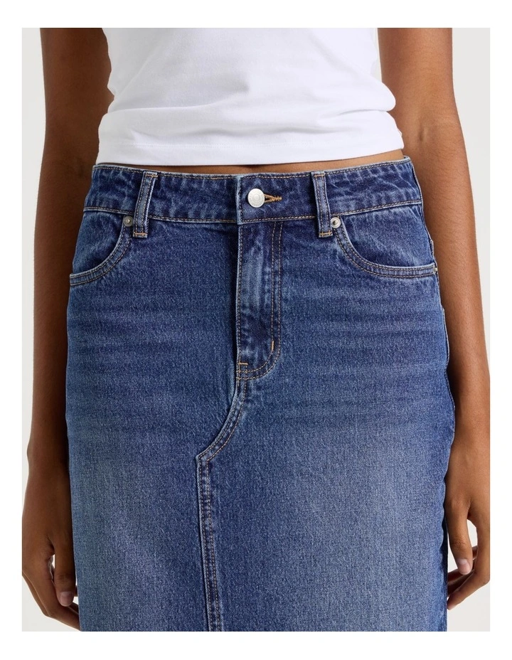 Maxi Skirt in Medium Indigo image 4