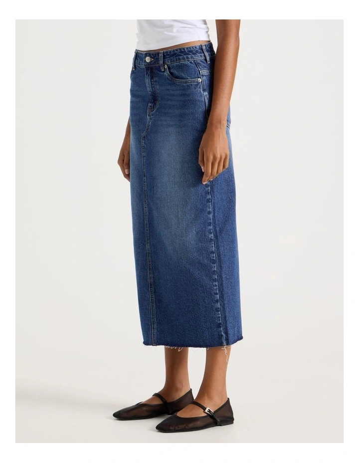 Maxi Skirt in Medium Indigo image 5