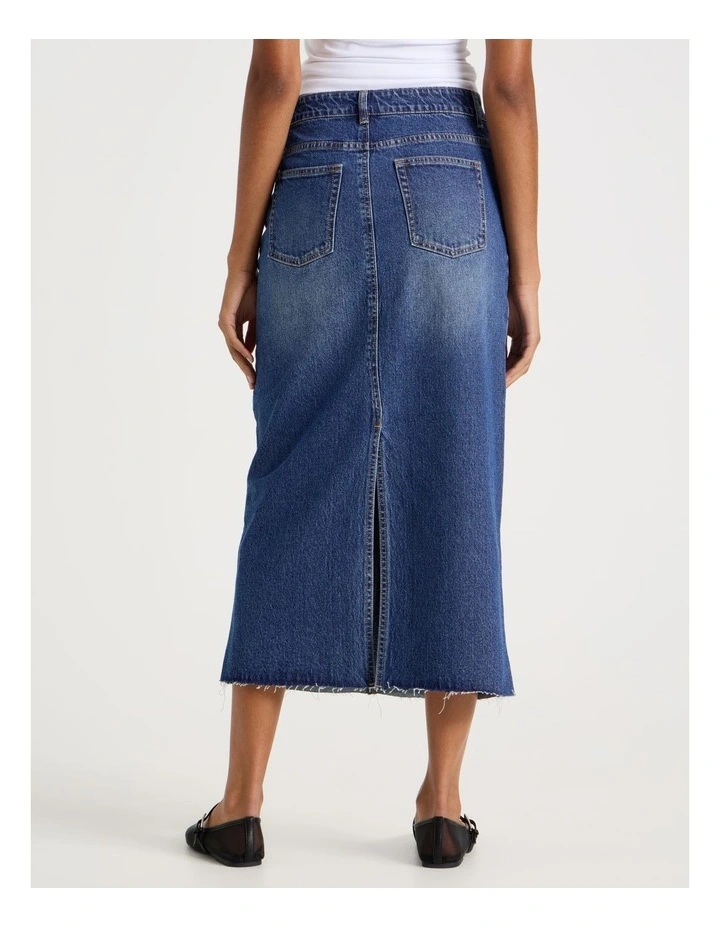 Maxi Skirt in Medium Indigo image 6