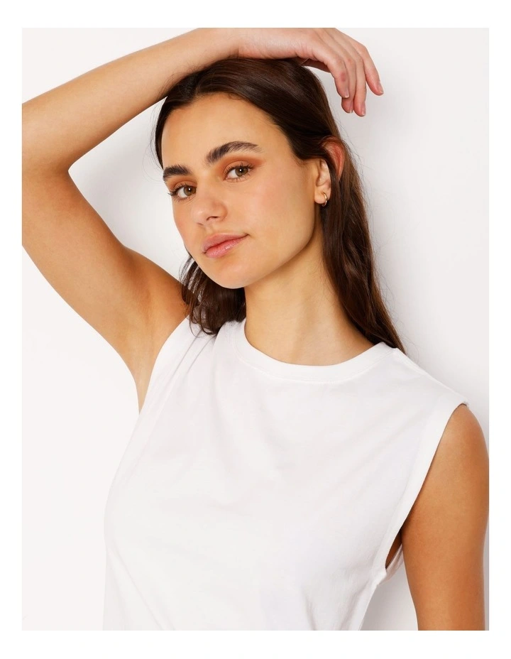 Ruched Detail Mini Dress in White image 4