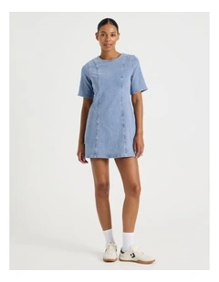 A-Line Mini Dress in Light Indigo