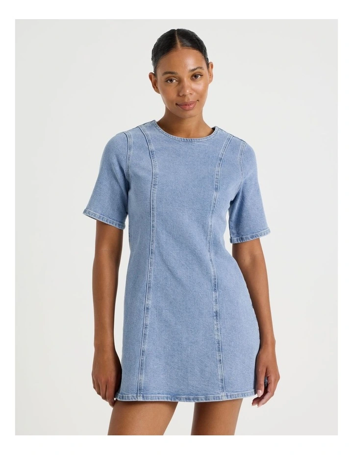 A-Line Mini Dress in Light Indigo image 2