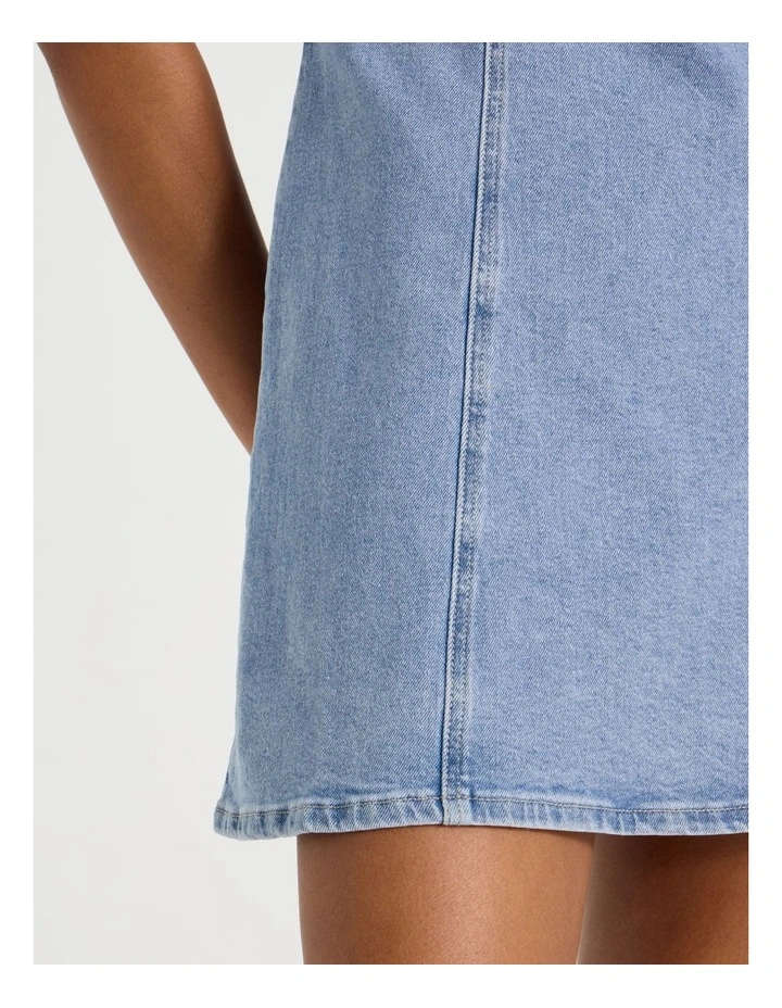 A-Line Mini Dress in Light Indigo image 4