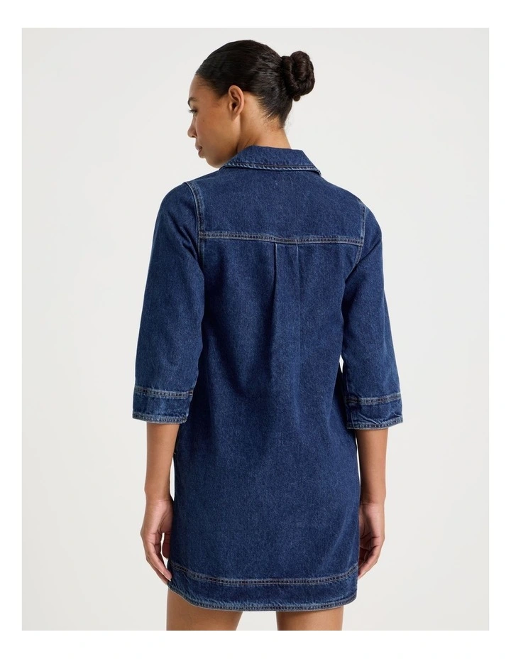 Tunic Dress in Medium Indigo image 6