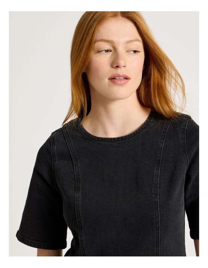 A-line Mini Dress In Washed Black image 2