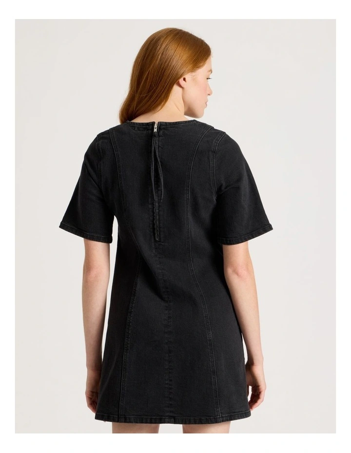 A-line Mini Dress In Washed Black image 4