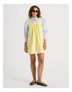 Poplin Mini Dress in Yellow