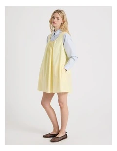 Poplin Mini Dress in Yellow