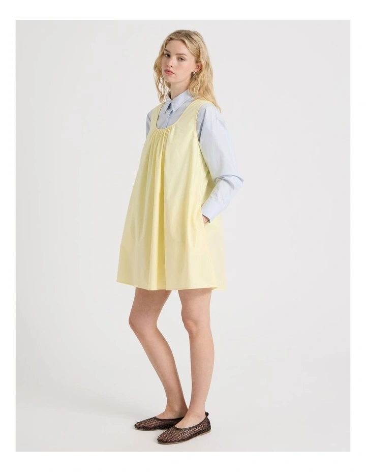 Poplin Mini Dress in Yellow image 1