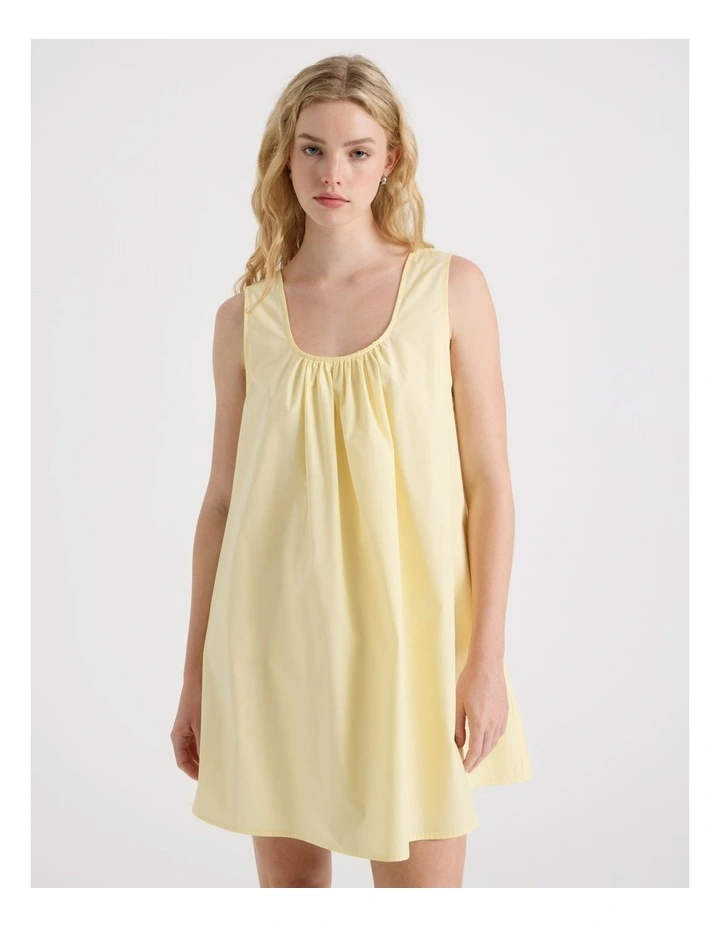 Poplin Mini Dress in Yellow image 2