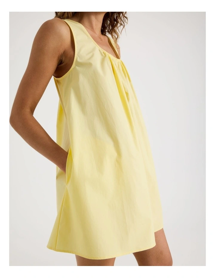 Poplin Mini Dress in Yellow image 2