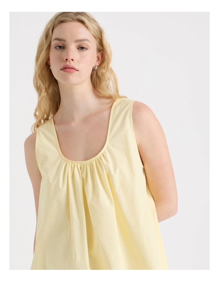 Poplin Mini Dress in Yellow image 4