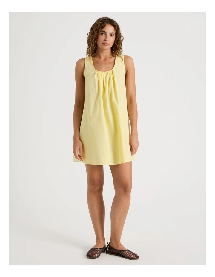 Poplin Mini Dress in Yellow image 4