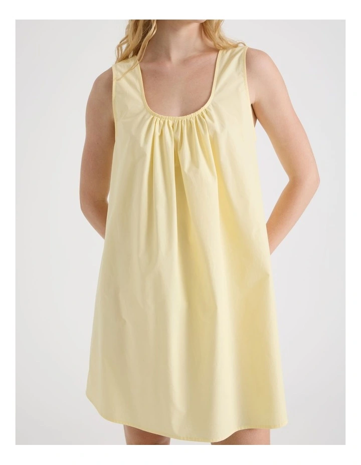 Poplin Mini Dress in Yellow image 5