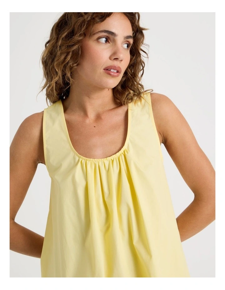 Poplin Mini Dress in Yellow image 5
