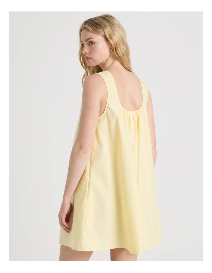 Poplin Mini Dress in Yellow image 6