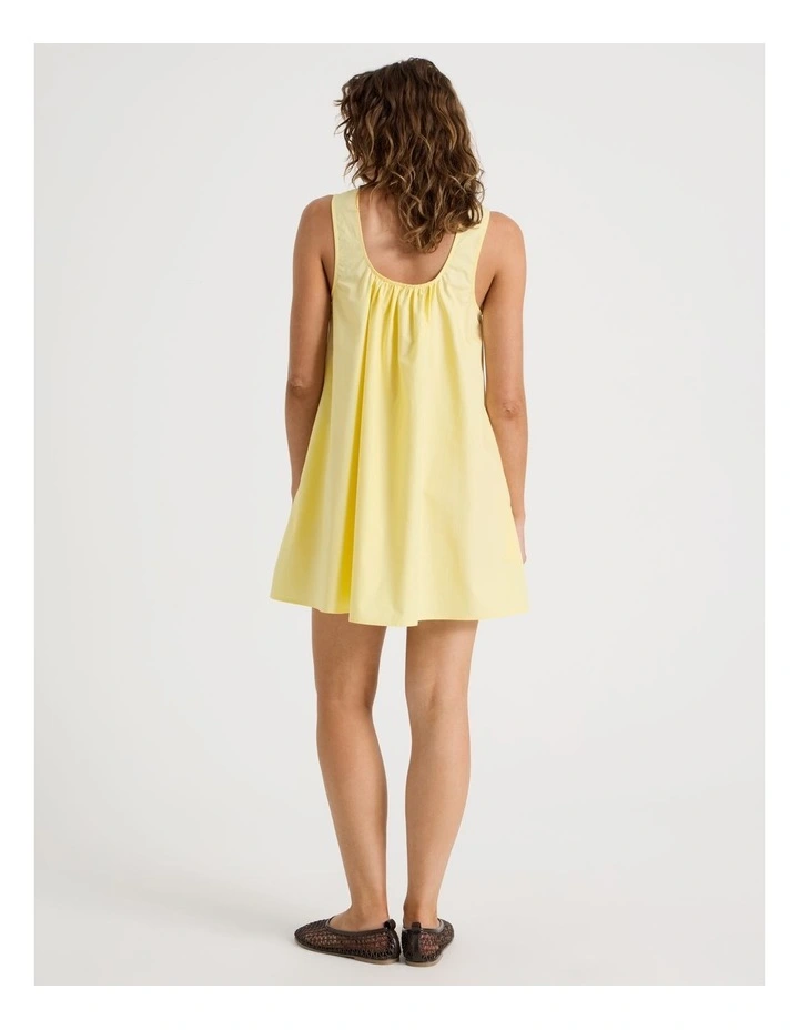 Poplin Mini Dress in Yellow image 6