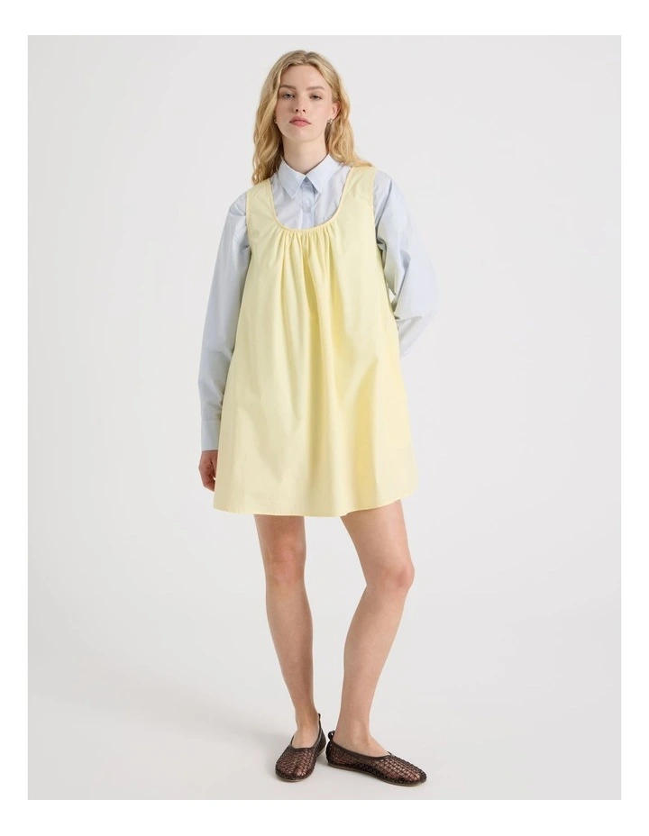 Poplin Mini Dress in Yellow image 7
