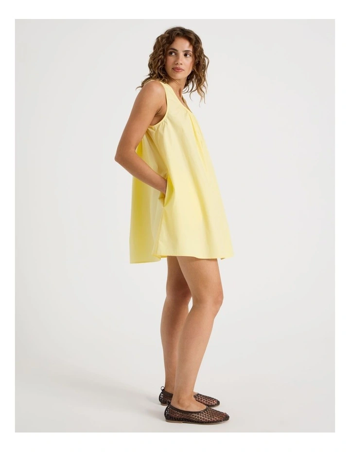 Poplin Mini Dress in Yellow image 7