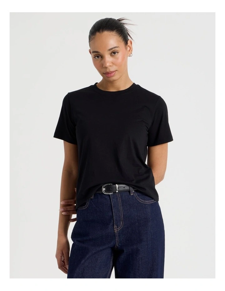 Crew Neck Tee in Black image 1
