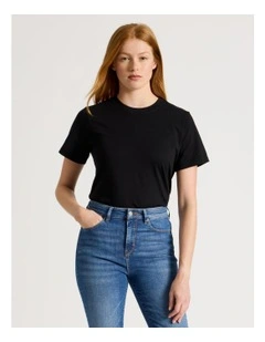 Crew Neck Tee in Black