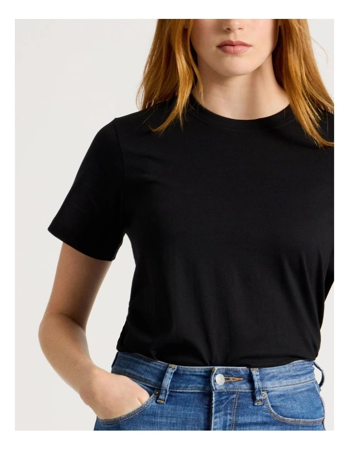 Crew Neck Tee in Black image 2