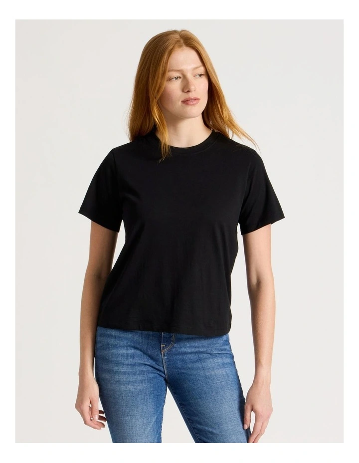 Crew Neck Tee in Black image 5