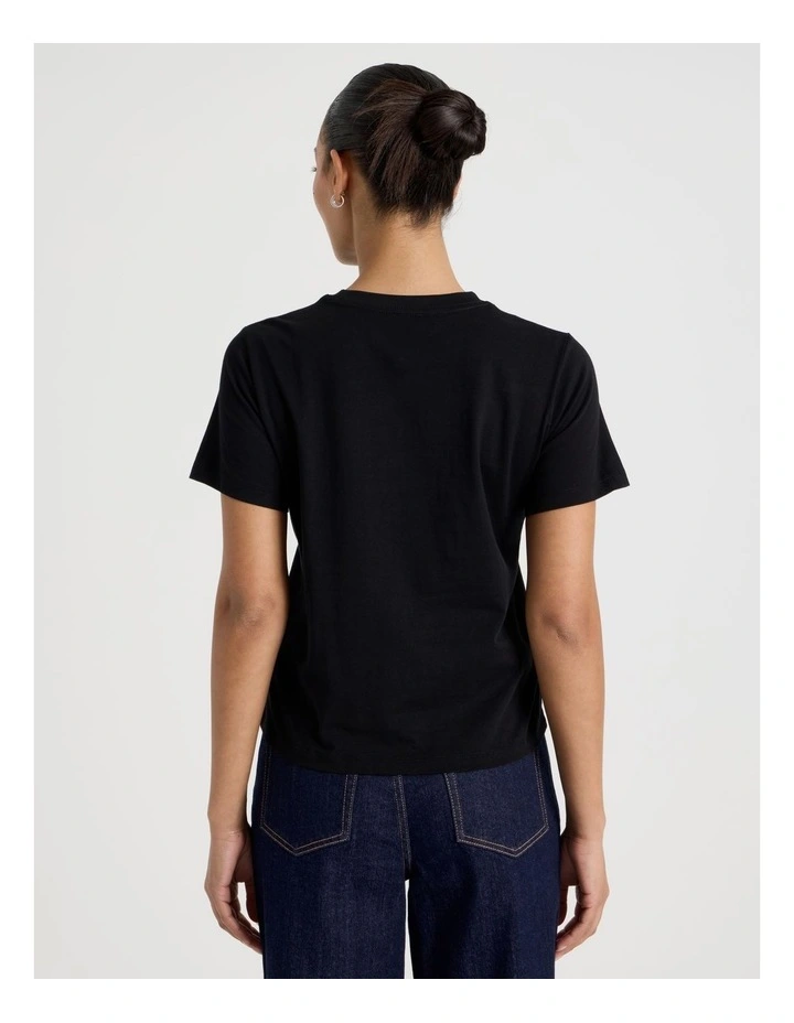 Crew Neck Tee in Black image 6