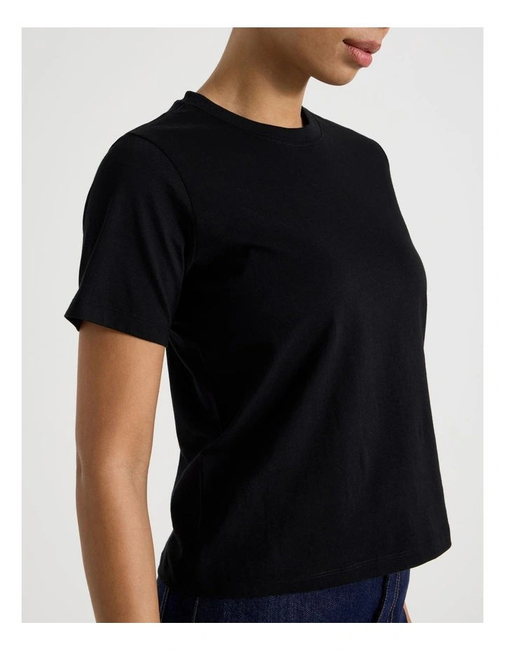 Crew Neck Tee in Black image 7
