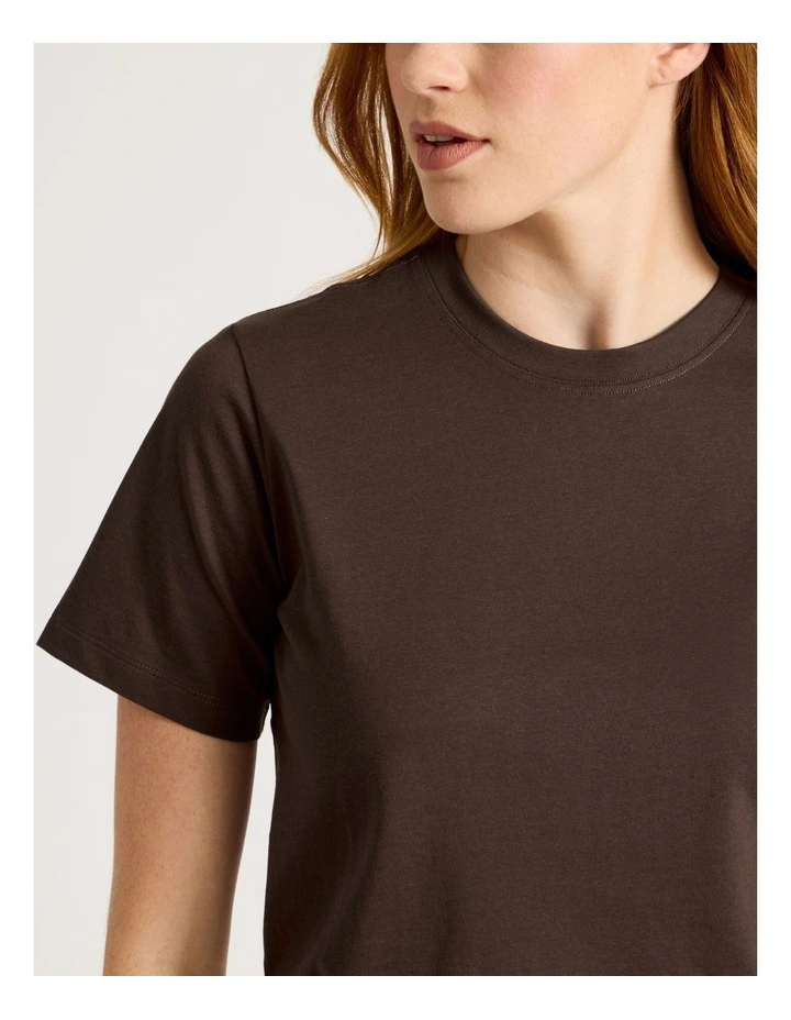 Crew Neck Tee in Shaved Chocolate image 3