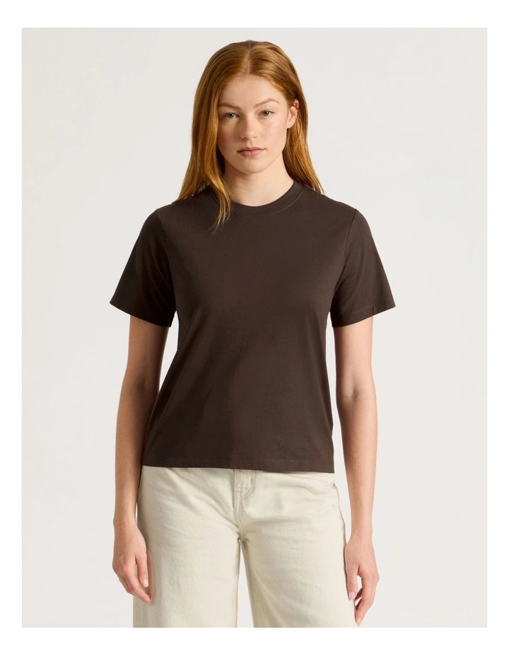 Crew Neck Tee in Shaved Chocolate image 4