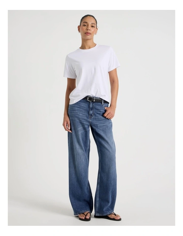 Regular Fit Crew Neck Tee in White image 2