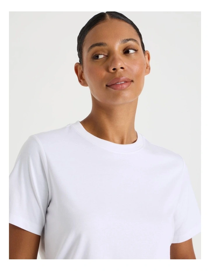 Regular Fit Crew Neck Tee in White image 3