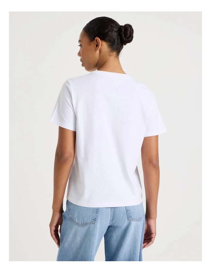 Regular Fit Crew Neck Tee in White image 4