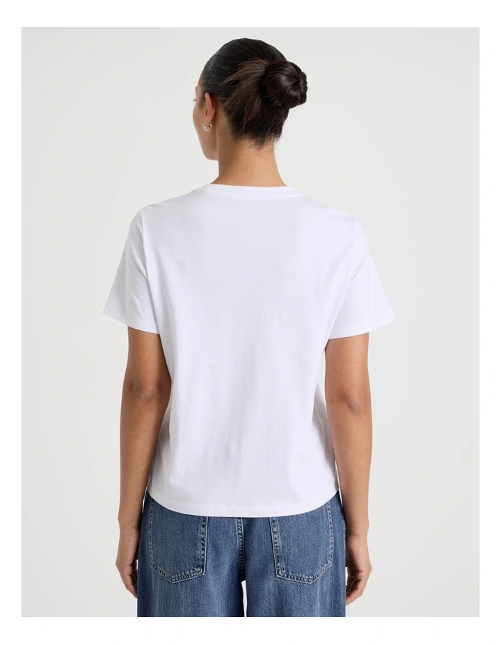 Regular Fit Crew Neck Tee in White image 6