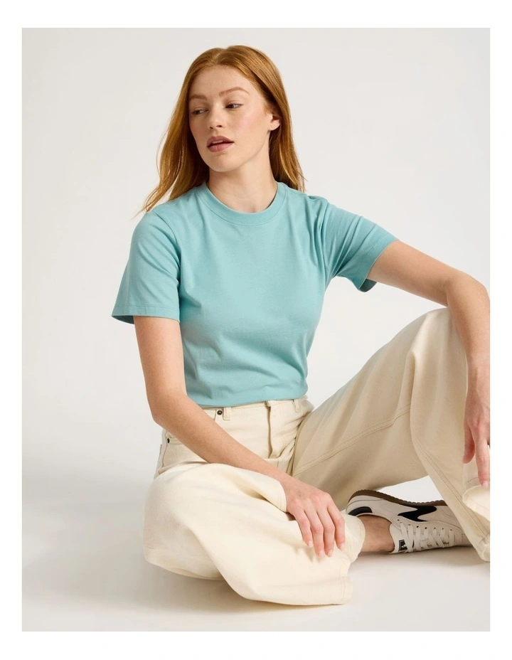 Crew Neck Tee in Blue image 1