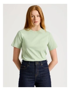 Crew Neck Tee in Smoke Green