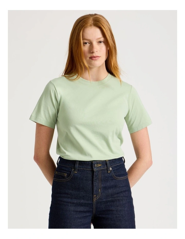 Crew Neck Tee in Smoke Green image 1