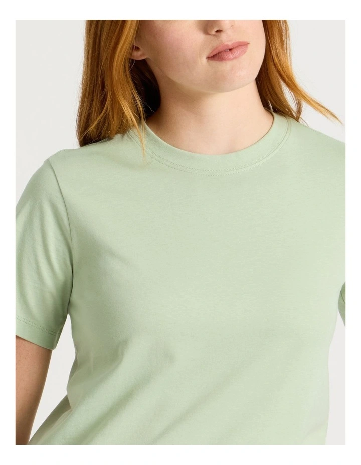 Crew Neck Tee in Smoke Green image 4