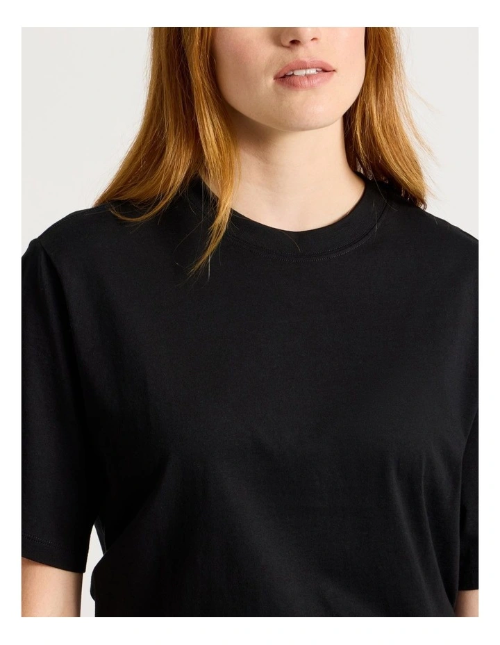 Loose Fit Crew Neck Tee in Black image 5
