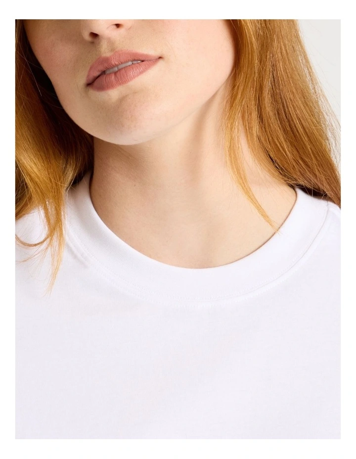 Loose Fit Crew Neck Tee in White image 5
