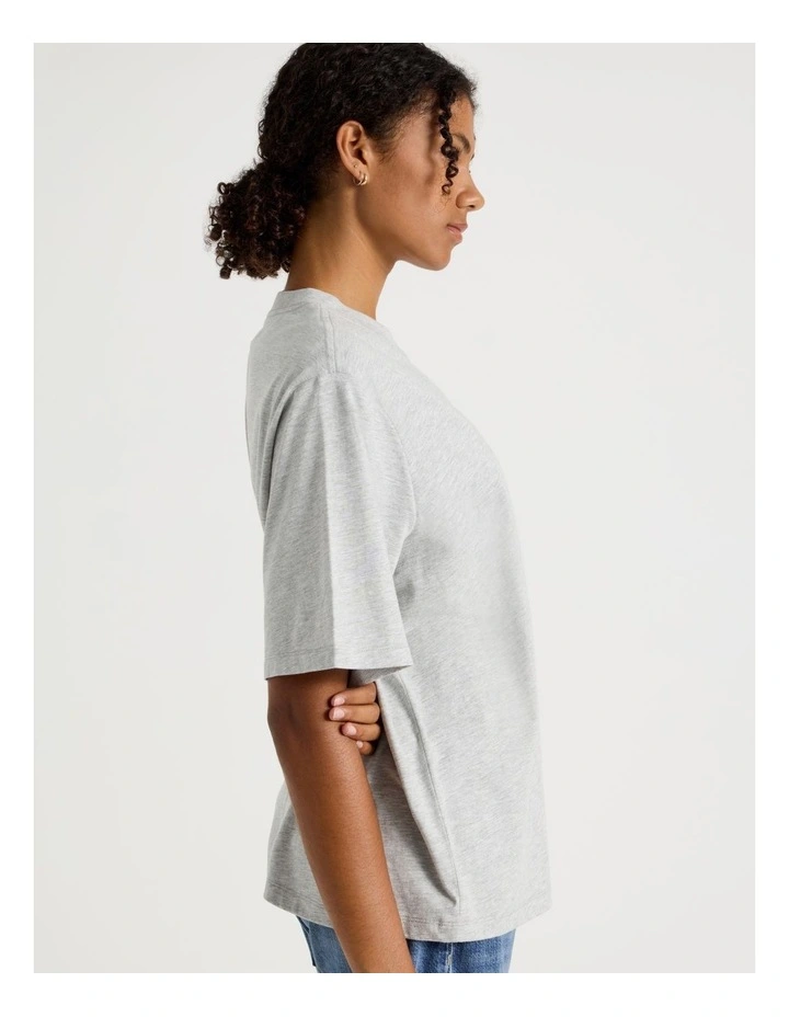 Loose Fit Crew Neck Tee in Light Heather Grey image 5