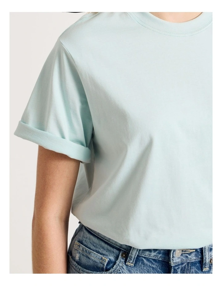 Loose Fit Crew Neck Tee in Blue image 5