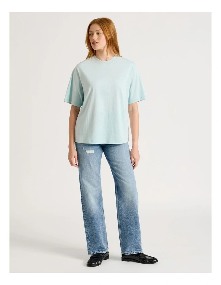 Loose Fit Crew Neck Tee in Blue image 6